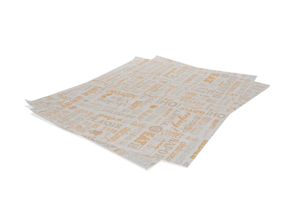 Vetvrij papier 31x38cm hamburgervellen oranje parole BIO