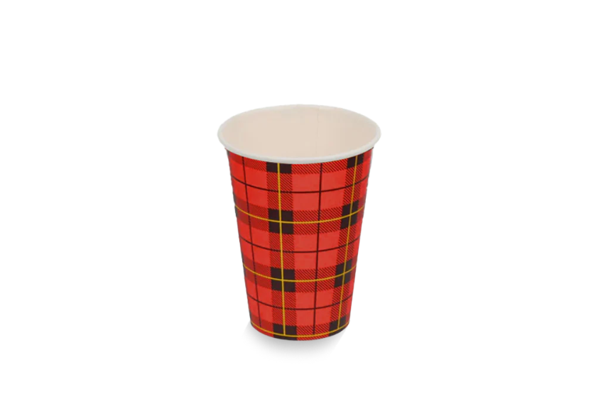 Kartonnen koffiebeker 180cc / 7,5oz schotse Ruit 